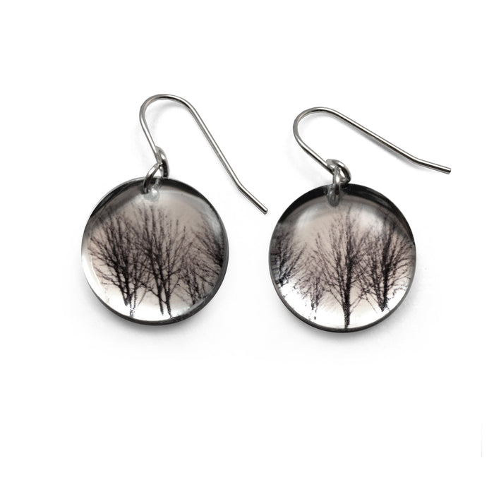 Mirror Round Trees Earrings