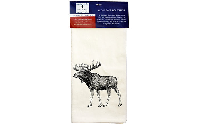 Moose Flour Sack Tea Towel