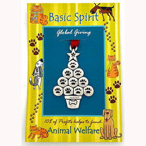 Paw Print Tree Global Giving Ornament