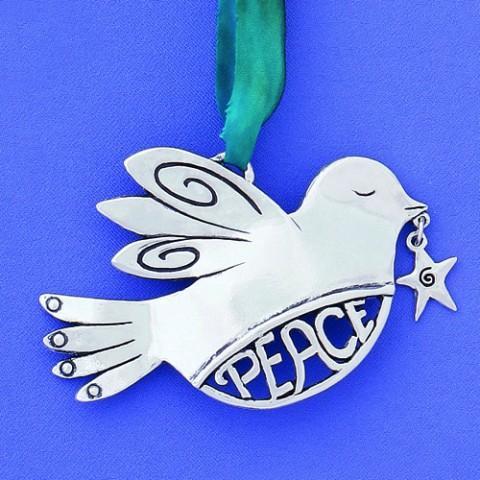 Peace w/Star Birds Ornament