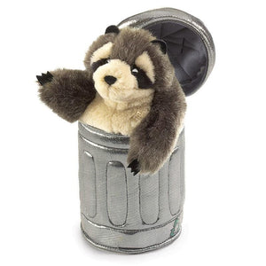 Raccoon in Garbage Can Hand Puppet