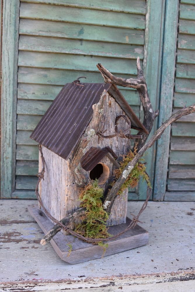 Recycled Barnboard & Metal Birdhouse, #46
