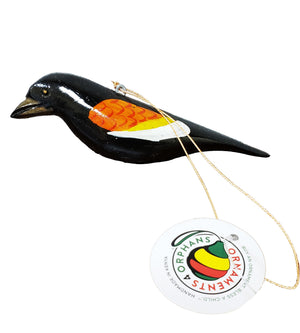 Wood Ornament Red-Winged Blackbird