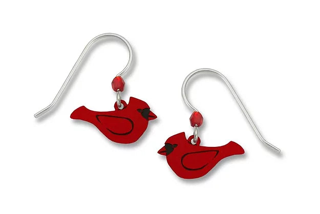 Red Cardinal Hand Painted Earrings