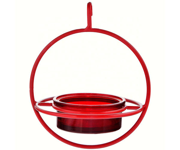 Red Hanging Sphere Feeder with Perch, 7.25 Inch