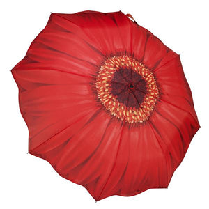 Red Daisy Reverse Close Folding Umbrella