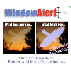 Window Alert Transparent Bird Strike Deterrent, 2PK