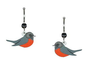 Sienna Sky American Robin Redbreast Bird Earrings