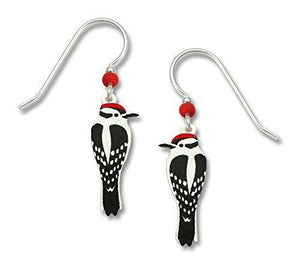 Sienna Sky Downy Woodpecker Bird Sterling Silver Earrings