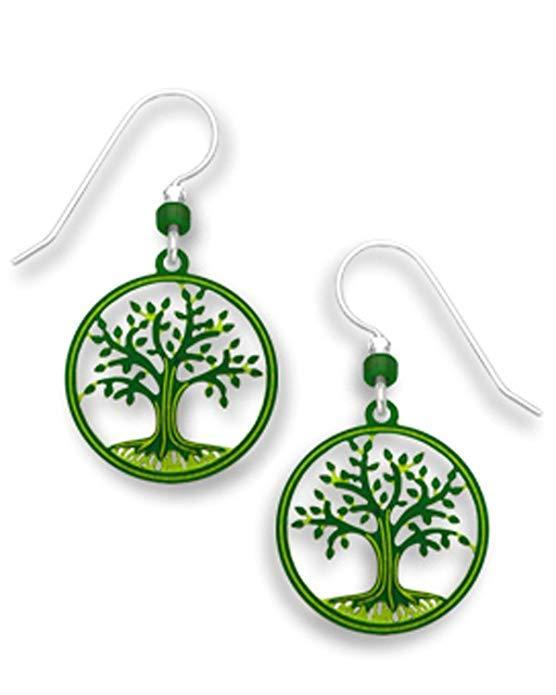 Sienna Sky Green Tree of Life Filigree Disc Earrings