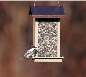 Small Hopper Bird Feeder With Metal Roof