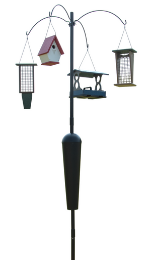 Squirrel Stopper Sequoia Squirrel Proof Pole System with 4 Hanging Stations
