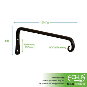 Straight Curved Down Bracket, 12-Inch