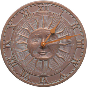 Sunface Clock, Copper Verdi