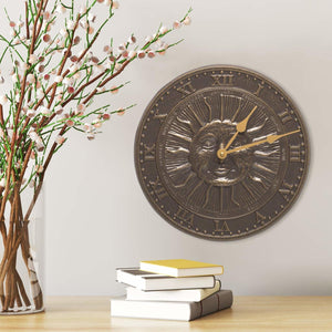 Sunface Clock, French Bronze
