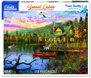 Sunset Cabin 550 Piece Jigsaw Puzzle