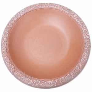 Terra Cotta Fiber Clay Gloss Bird Bowl with Gloss Rim