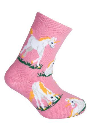 Unicorn on Pink Lightweight Cotton Crew Socks