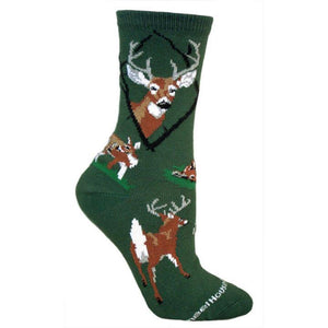 White-tailed Deer Lightweight Cotton Crew Socks