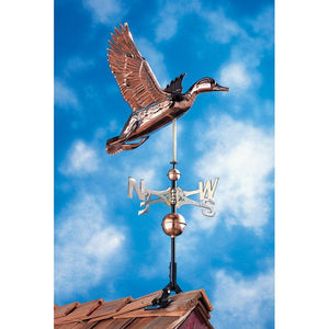 Full-Size Copper Duck Weathervane, Polished