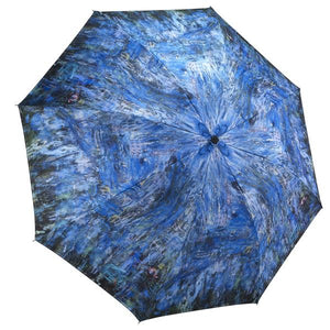 Waterlilies and Reflection of a Willow Tree Stick Umbrella