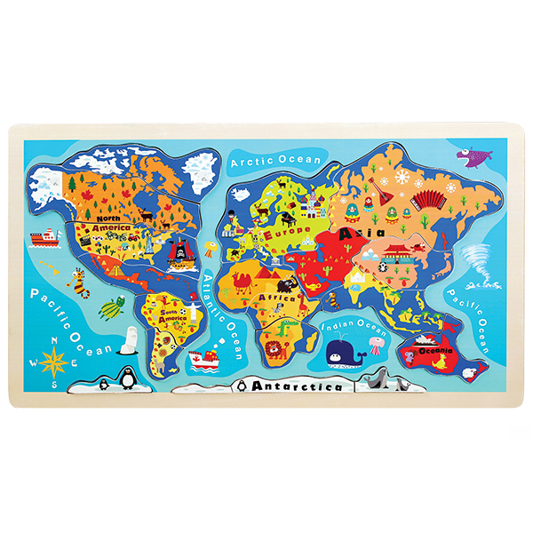 World Map Puzzle 16pc