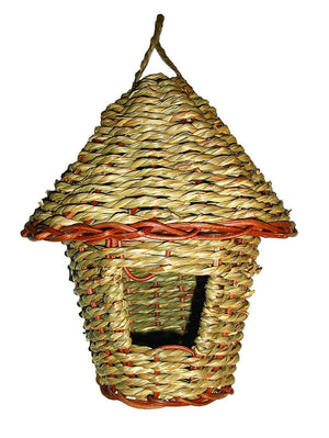 Woven Rope Roosting Pocket Birdhouse with Roof