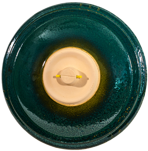 Zanesville Glazed Birdbath Top and Pedestal Set, Juniper Green Glaze (Store Pickup Only)