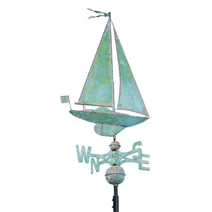 Full-Size Copper Sailboat Weathervane, Verdi
