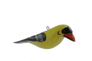 Wood Bird Ornament: North American: Goldfinch