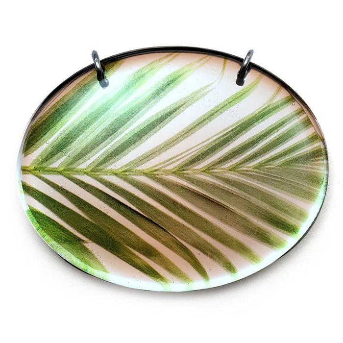 Mirror Oval Palm Pendant With Chain