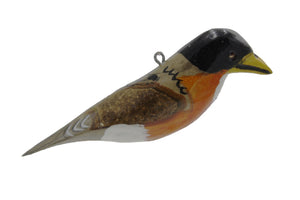 Wood Bird Ornament: North American: Robin