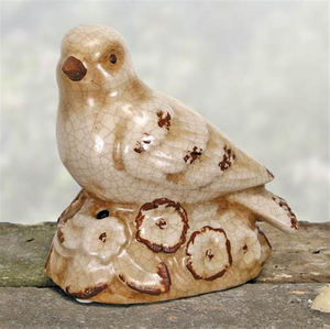 Ivory Bird with Motion Activated Chirping Sound