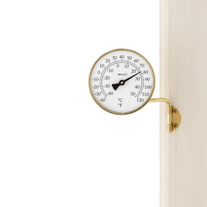 Vermont Dial Thermometer, Living Finish Brass