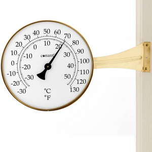 Vermont Large Dial Thermometer Living Finish Brass